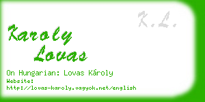 karoly lovas business card