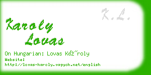 karoly lovas business card
